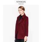 YINER音儿美地GoodLand/复古纯色直筒西装领羊毛大衣外套85880087