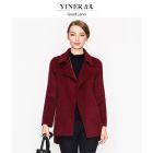 YINER音儿美地GoodLand/复古纯色直筒西装领羊毛大衣外套85880087
