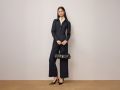 OBBLIGATO奥丽嘉朵2025秋季新品藏蓝条纹撞色高级商务连体裤1C35302030