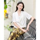 Lumsonare琅颂2025夏季亚麻真丝翻领短袖西装外套 9CY5210080