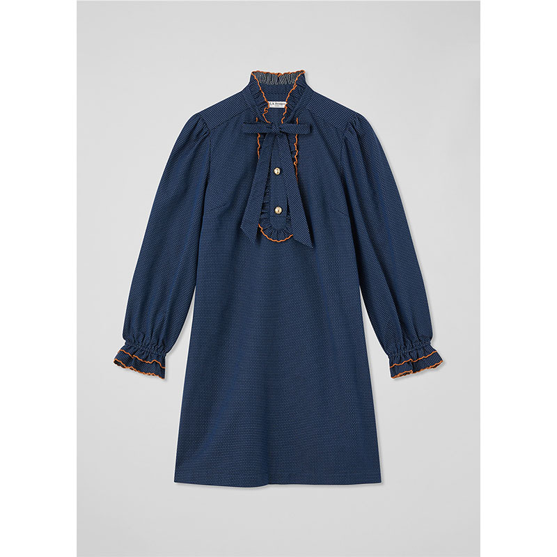 2026早春新款设计DR AUBREY深蓝连衣裙