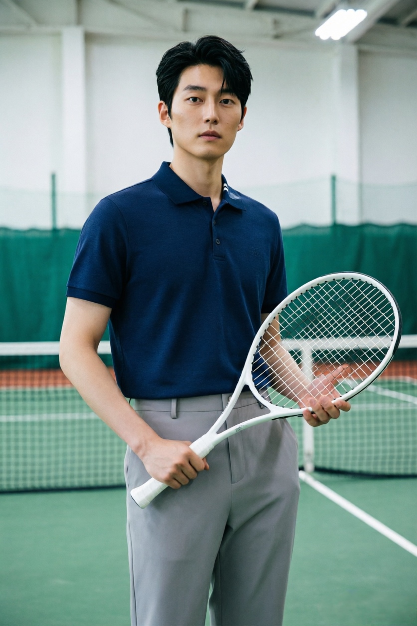 HEARDRO 男士短袖花纱休闲POLO衫 8335222160