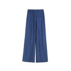 Lumsonare琅颂2025夏季松紧腰100%醋酸直筒阔腿裤9CY5220070