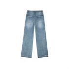 Lumsonare琅颂2025冬季高腰水洗牛仔弯刀裤 9CY5520078