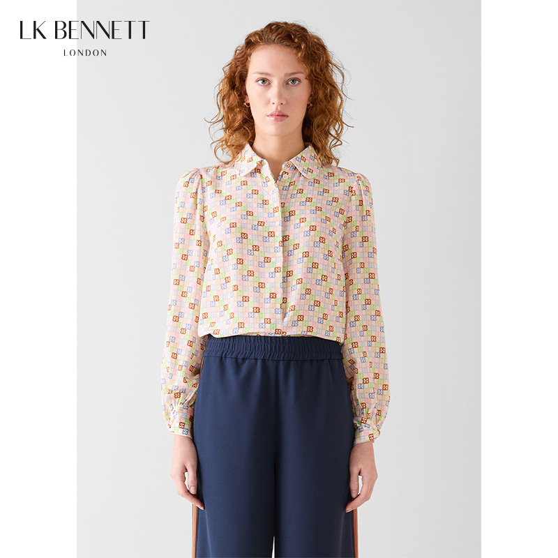 2026年早春新款马卡龙色系印花衬衫TW MARI印花上衣