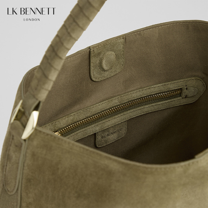 2025秋冬新款赛马会牛皮大容量托特包LOU LOU深绿肩包