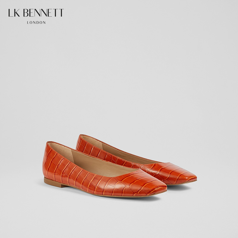 LK BENNETT|2023秋PHYLLIS-CRO橙色平底鞋