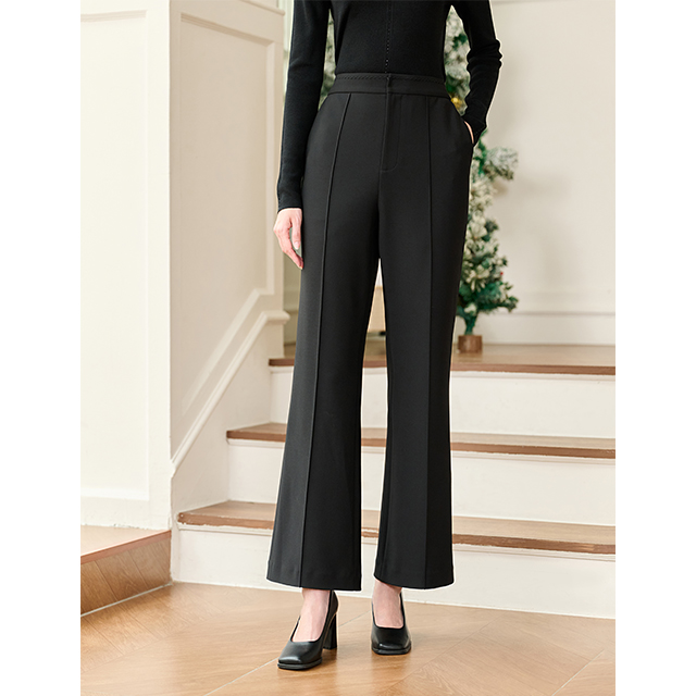 Lumsonare琅颂2025冬季复古高弹西装喇叭裤 9CY5520340