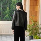 Lumsonare琅颂2025冬季正肩短款绵羊皮外套 9CY5509010
