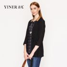 YINER音儿秋款/百搭七分袖薄款真丝短外套女86310030