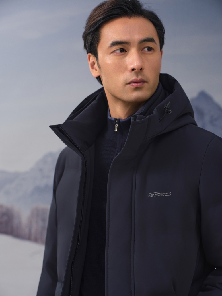 HEARDRO 男士加厚防风连帽羽绒服 8335522020