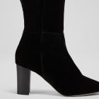 # 秋冬 | OURTNEY高筒骑士靴尖头绒面粗跟高跟过膝黑色长靴 LKBTQA08014