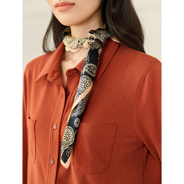 Lumsonare琅颂2025冬季高智感长袖西装衬衫 9CY5530010