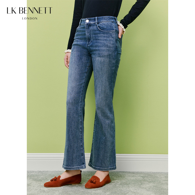 2026早春新款九分微喇裤TR ALEXA蓝色裤子