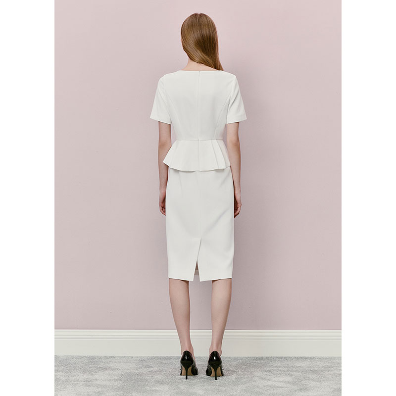 LK BENNETT｜2025年夏新款假两件法式复古优雅中长款正装连衣裙LKBTIS51128