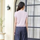 Lumsonare琅颂2025夏季莱赛尔天丝POLO领正肩透气短袖毛织衫 9CY5206280