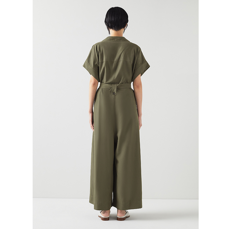 LK BENNETT ｜2024春新款时尚简约绿色连体裤LKBTFS51024