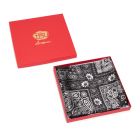 Lumsonare琅颂2025夏季黑白佩斯利花纹真丝方巾 9CY5590030