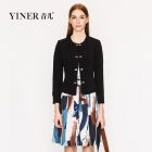 YINER音儿秋款/黑色收腰时尚百搭短外套女86310020