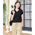 Lumsonare琅颂2025夏季莱赛尔天丝POLO领正肩透气短袖毛织衫 9CY5206280